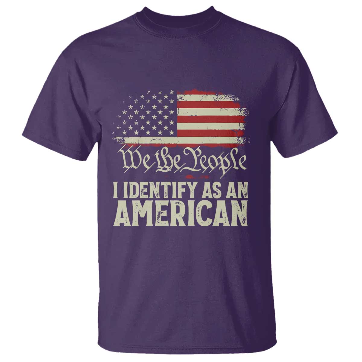Funny I Identify As An American T Shirt 4th Of July American Flag TS11 Purple Print Your Wear
