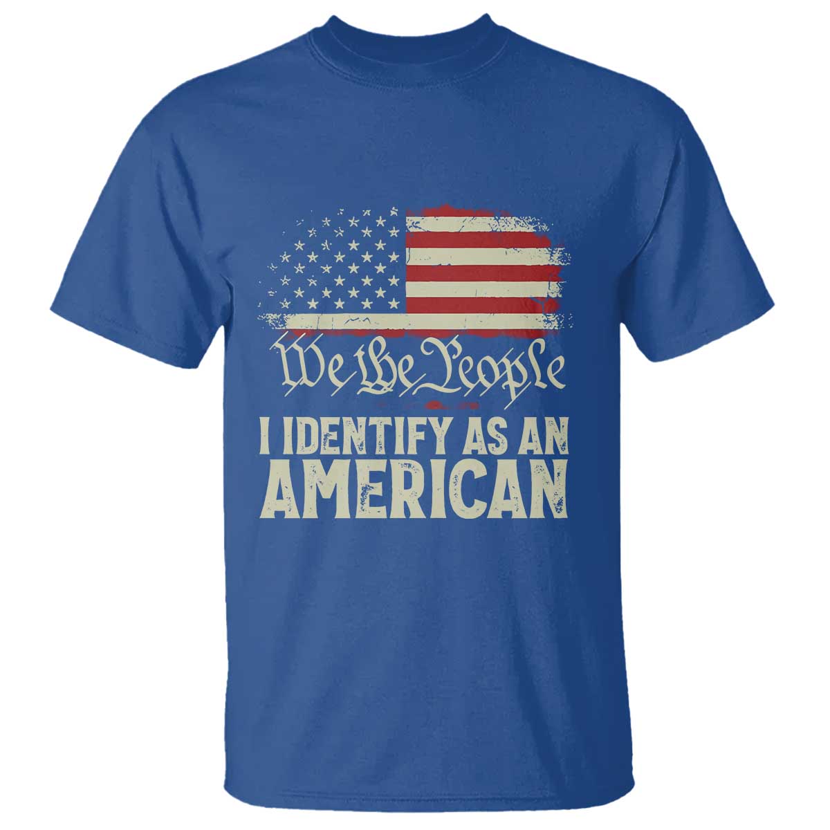 Funny I Identify As An American T Shirt 4th Of July American Flag TS11 Royal Blue Print Your Wear