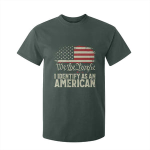 Funny I Identify As An American T Shirt For Kid 4th Of July American Flag TS11 Dark Forest Green Print Your Wear