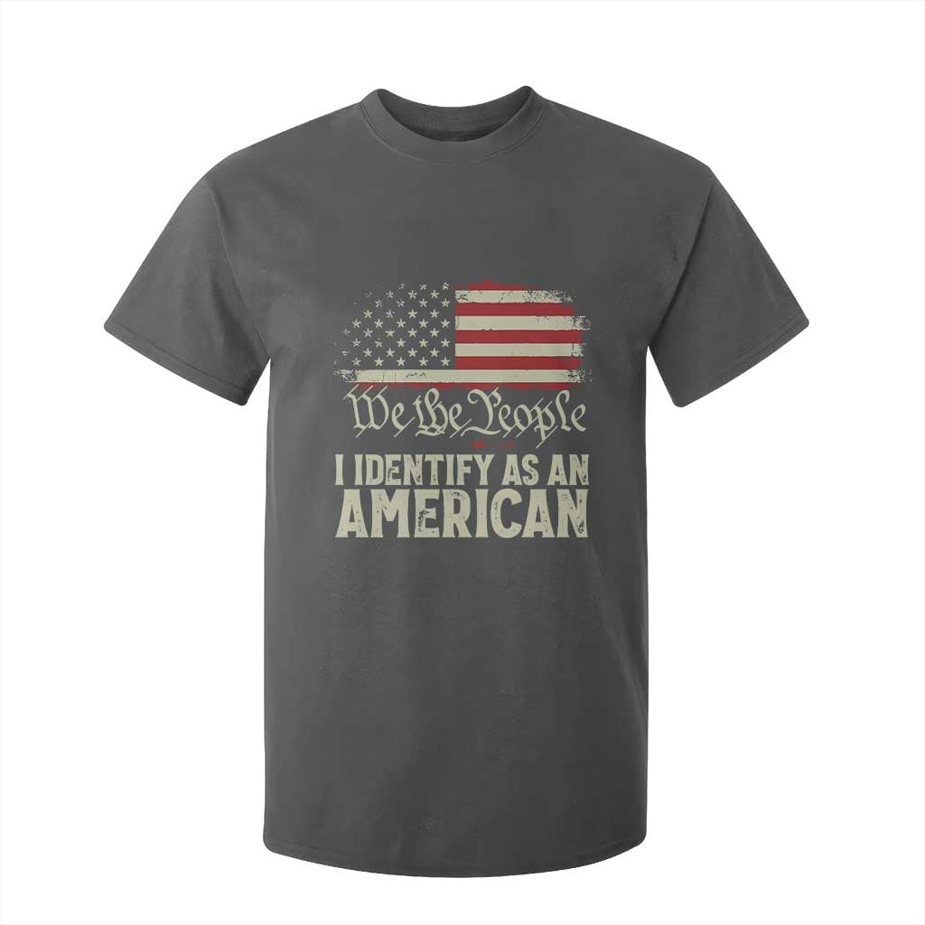 Funny I Identify As An American T Shirt For Kid 4th Of July American Flag TS11 Dark Heather Print Your Wear