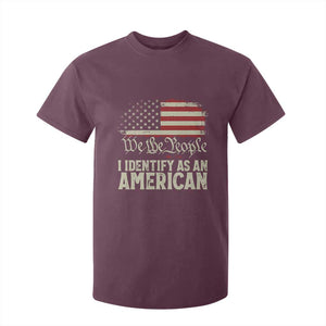Funny I Identify As An American T Shirt For Kid 4th Of July American Flag TS11 Maroon Print Your Wear