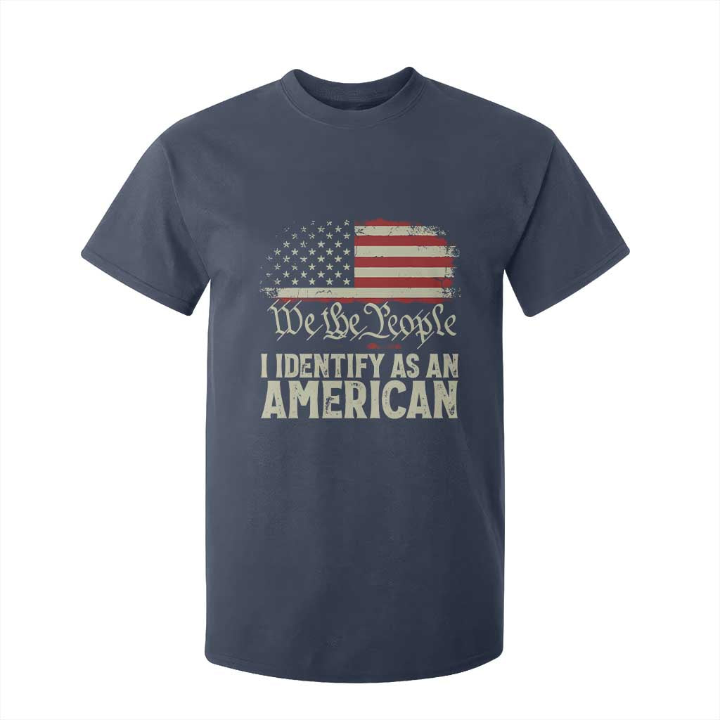 Funny I Identify As An American T Shirt For Kid 4th Of July American Flag TS11 Navy Print Your Wear