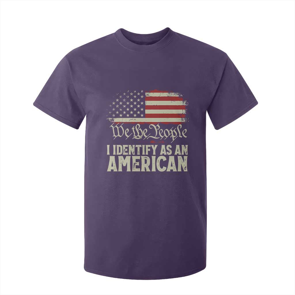 Funny I Identify As An American T Shirt For Kid 4th Of July American Flag TS11 Purple Print Your Wear