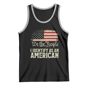 Funny I Identify As An American Tank Top 4th Of July American Flag TS11 Black Athletic Heather Print Your Wear