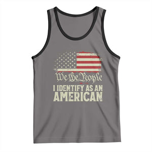 Funny I Identify As An American Tank Top 4th Of July American Flag TS11 Deep Heather Black Print Your Wear