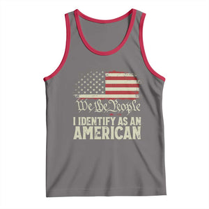 Funny I Identify As An American Tank Top 4th Of July American Flag TS11 Deep Heather Red Print Your Wear