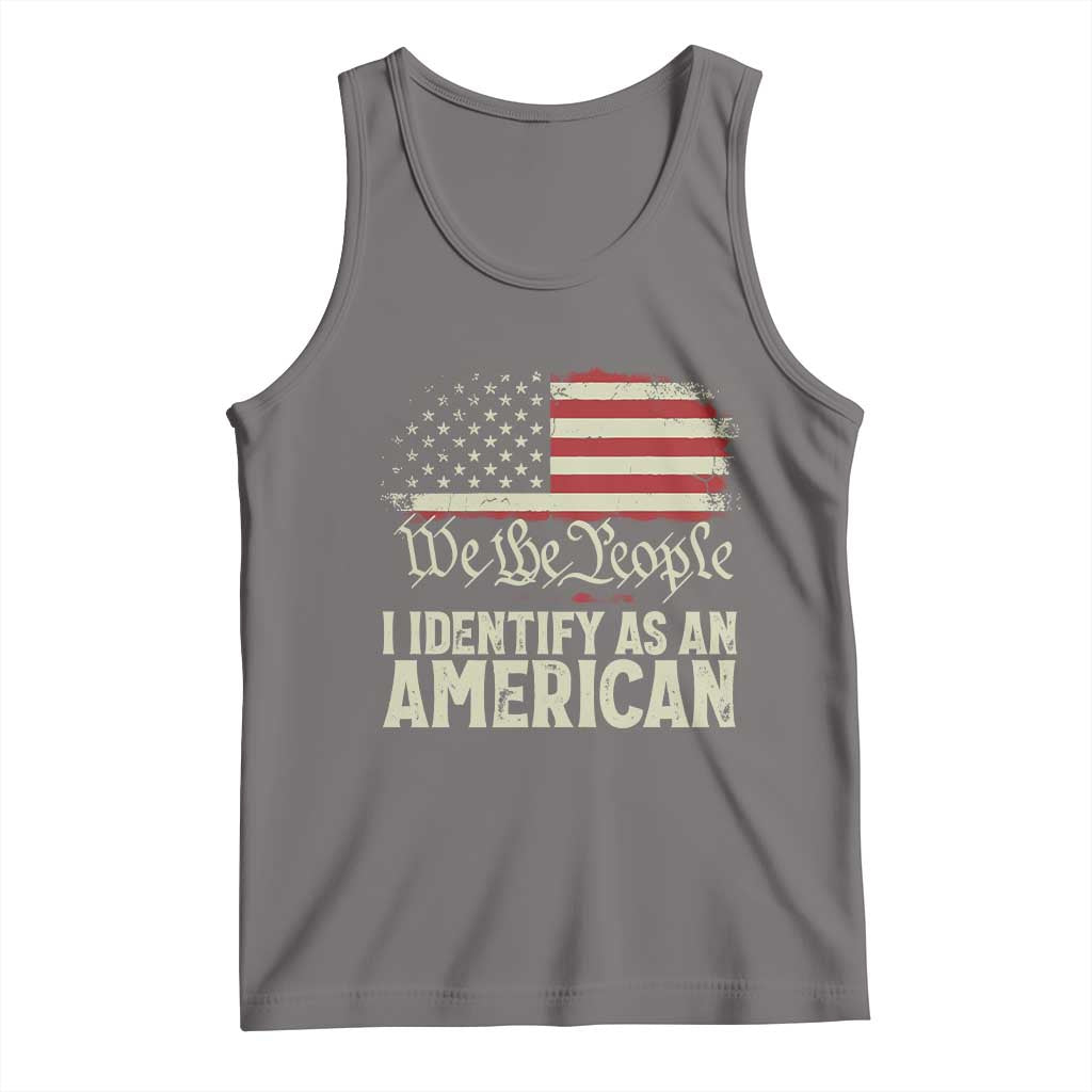Funny I Identify As An American Tank Top 4th Of July American Flag TS11 Deep Heather Print Your Wear