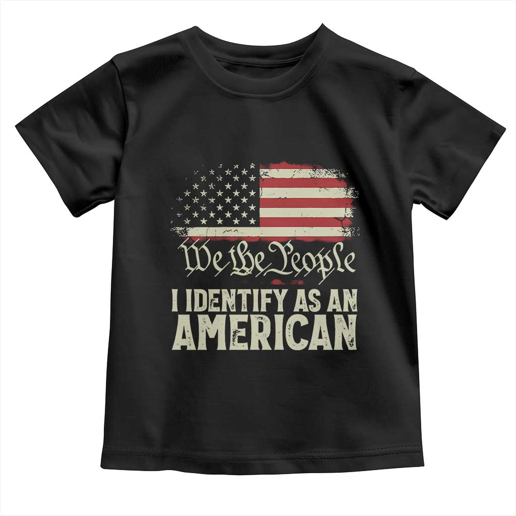 Funny I Identify As An American Toddler T Shirt 4th Of July American Flag TS11 Black Print Your Wear