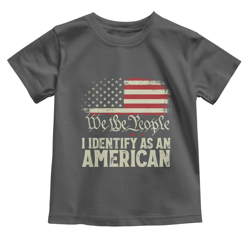Funny I Identify As An American Toddler T Shirt 4th Of July American Flag TS11 Dark Heather Print Your Wear