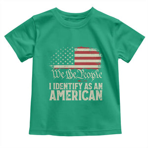 Funny I Identify As An American Toddler T Shirt 4th Of July American Flag TS11 Irish Green Print Your Wear