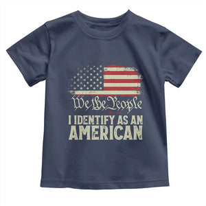 Funny I Identify As An American Toddler T Shirt 4th Of July American Flag TS11 Navy Print Your Wear