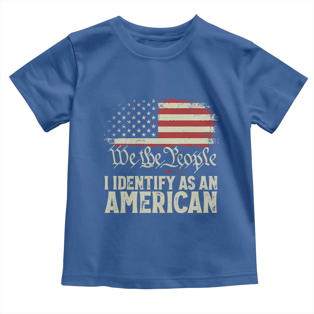 Funny I Identify As An American Toddler T Shirt 4th Of July American Flag TS11 Royal Blue Print Your Wear