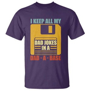Funny I Keep All My Dad Jokes In A Dad A Base T Shirt Fathers Day TS11 Purple Print Your Wear