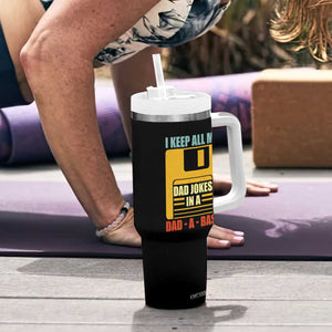 Funny I Keep All My Dad Jokes In A Dad A Base Tumbler With Handle Fathers Day TS11 Print Your Wear