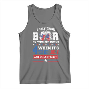 Funny I Only Drink Beer On Two Occasions When Its 4th Of July And When Its Not Tank Top July 4th Drinking TS11 Black Heather Print Your Wear