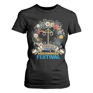 Funny I Survived Midsommar Festival T Shirt For Women Sweden Summer Festival Maypole TS11 Black Print Your Wear