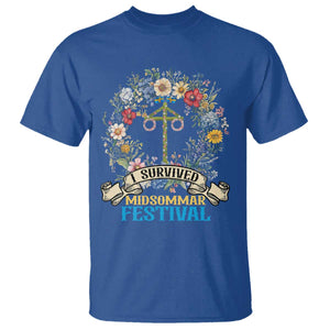 Funny I Survived Midsommar Festival T Shirt Sweden Summer Festival Maypole TS11 Royal Blue Print Your Wear