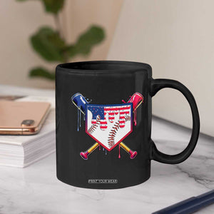 Funny Ice Cream Baseball Drip American Flag Coffee Mug 4th Of July TS11 Print Your Wear