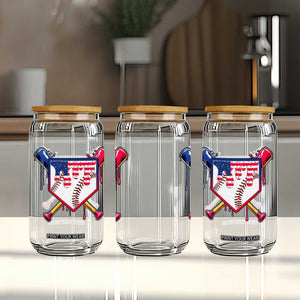 Funny Ice Cream Baseball Drip American Flag Glass Can 4th Of July TS11 Print Your Wear
