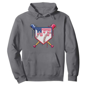 Funny Ice Cream Baseball Drip American Flag Hoodie 4th Of July TS11 Charcoal Print Your Wear