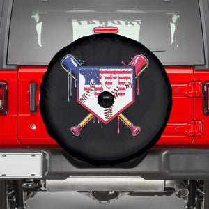 Funny Ice Cream Baseball Drip American Flag Spare Tire Cover 4th Of July TS11 Black Print Your Wear