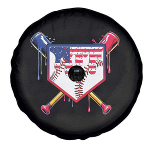 Funny Ice Cream Baseball Drip American Flag Spare Tire Cover 4th Of July TS11 Print Your Wear