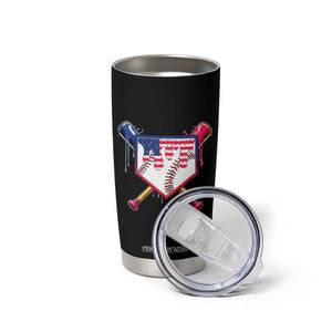 Funny Ice Cream Baseball Drip American Flag Tumbler Cup 4th Of July TS11 Print Your Wear