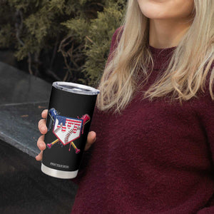 Funny Ice Cream Baseball Drip American Flag Tumbler Cup 4th Of July TS11 Print Your Wear