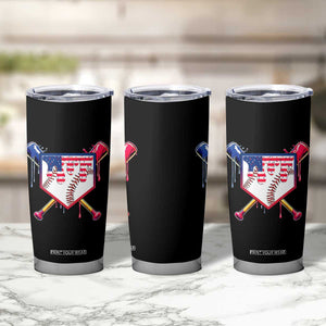 Funny Ice Cream Baseball Drip American Flag Tumbler Cup 4th Of July TS11 Print Your Wear