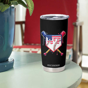 Funny Ice Cream Baseball Drip American Flag Tumbler Cup 4th Of July TS11 Print Your Wear