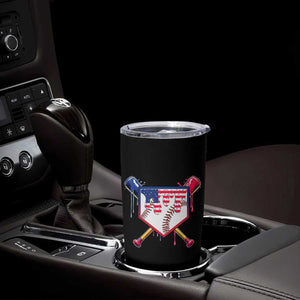 Funny Ice Cream Baseball Drip American Flag Tumbler Cup 4th Of July TS11 Print Your Wear