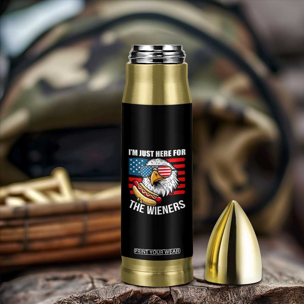 Funny I'm Just Here For The Wieners Bullet Tumbler 4th Of July Bald Eagle Hot Dog Lover TS11 Print Your Wear