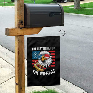 Funny I'm Just Here For The Wieners Garden Flag 4th Of July Bald Eagle Hot Dog Lover TS11 Print Your Wear