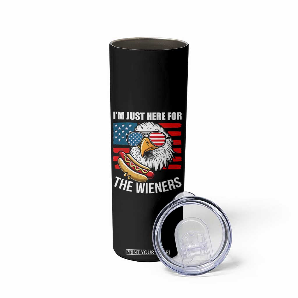 Funny I'm Just Here For The Wieners Skinny Tumbler 4th Of July Bald Eagle Hot Dog Lover TS11 Print Your Wear