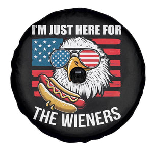 Funny I'm Just Here For The Wieners Spare Tire Cover 4th Of July Bald Eagle Hot Dog Lover TS11 Print Your Wear