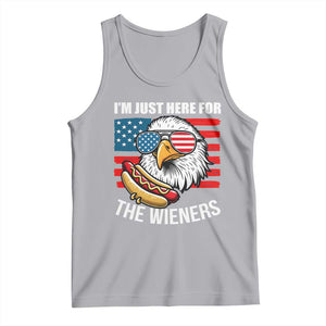 Funny I'm Just Here For The Wieners Tank Top 4th Of July Bald Eagle Hot Dog Lover TS11 Athletic Heather Print Your Wear