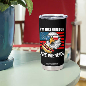 Funny I'm Just Here For The Wieners Tumbler Cup 4th Of July Bald Eagle Hot Dog Lover TS11 Print Your Wear