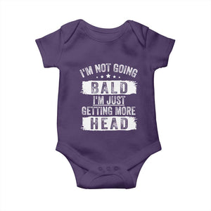 Funny I'm Not Going Bald I'm Just Getting More Head Baby Onesie Bald Guy TS11 Purple Print Your Wear