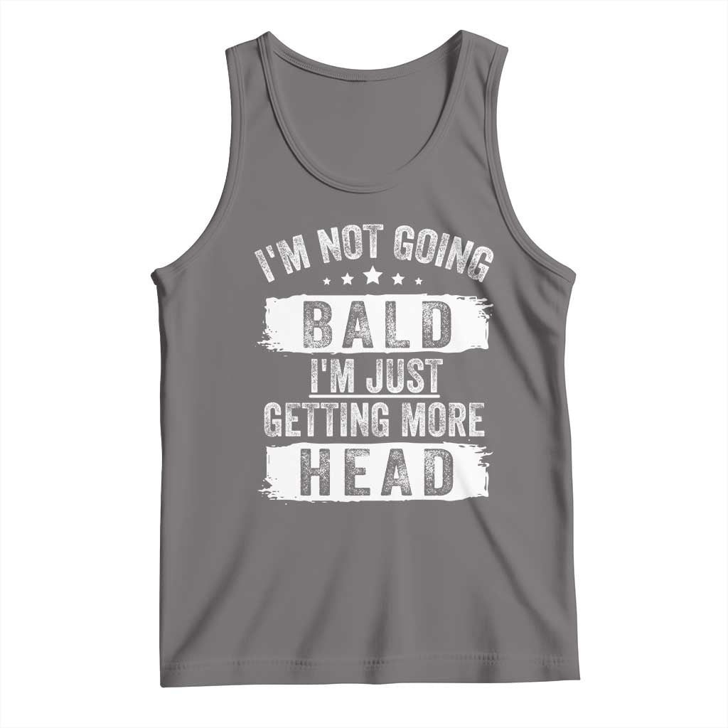 Funny I'm Not Going Bald I'm Just Getting More Head Tank Top Bald Guy TS11 Deep Heather Print Your Wear