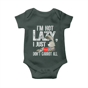 Funny I'm Not Lazy I Just Don't Carrot All Baby Onesie Lazy Bunny Rabbit TS11 Print Your Wear