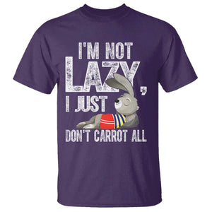 Funny I'm Not Lazy I Just Don't Carrot All T Shirt Lazy Bunny Rabbit TS11 Purple Print Your Wear