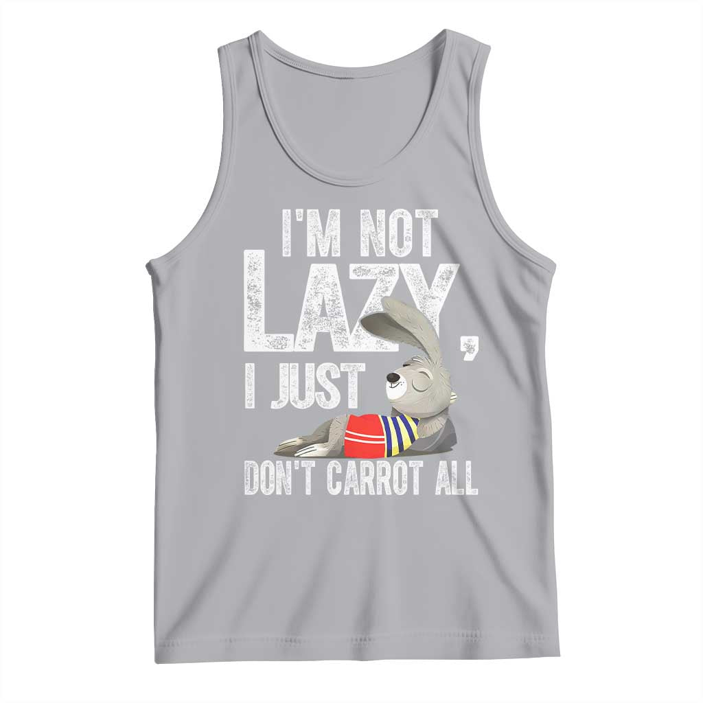 Funny I'm Not Lazy I Just Don't Carrot All Tank Top Lazy Bunny Rabbit TS11 Athletic Heather Print Your Wear