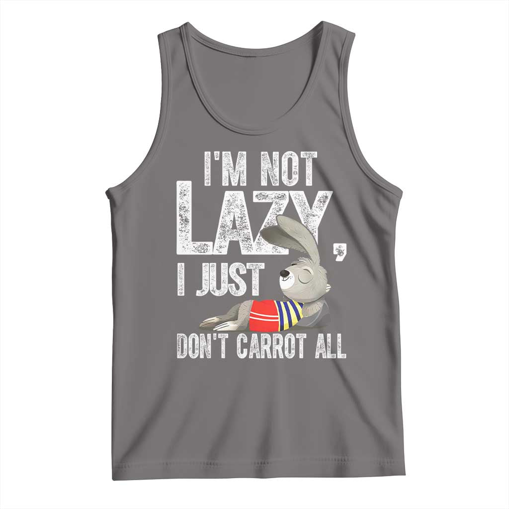 Funny I'm Not Lazy I Just Don't Carrot All Tank Top Lazy Bunny Rabbit TS11 Deep Heather Print Your Wear