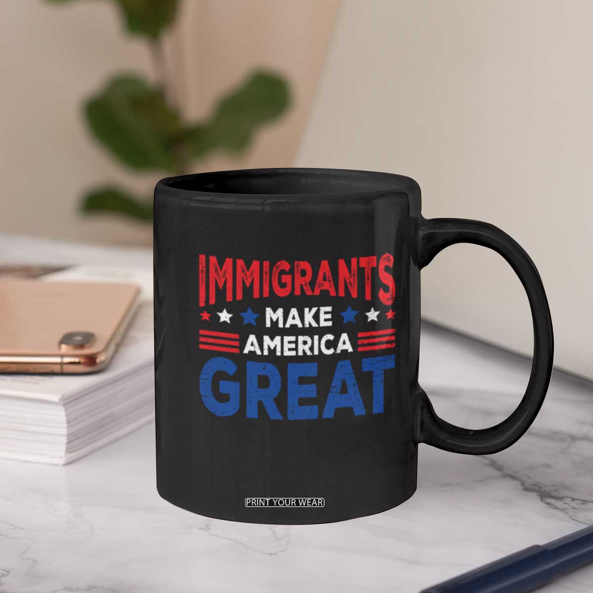 Funny Immigrants Make America Great Coffee Mug Stars Stripes TS11 Print Your Wear