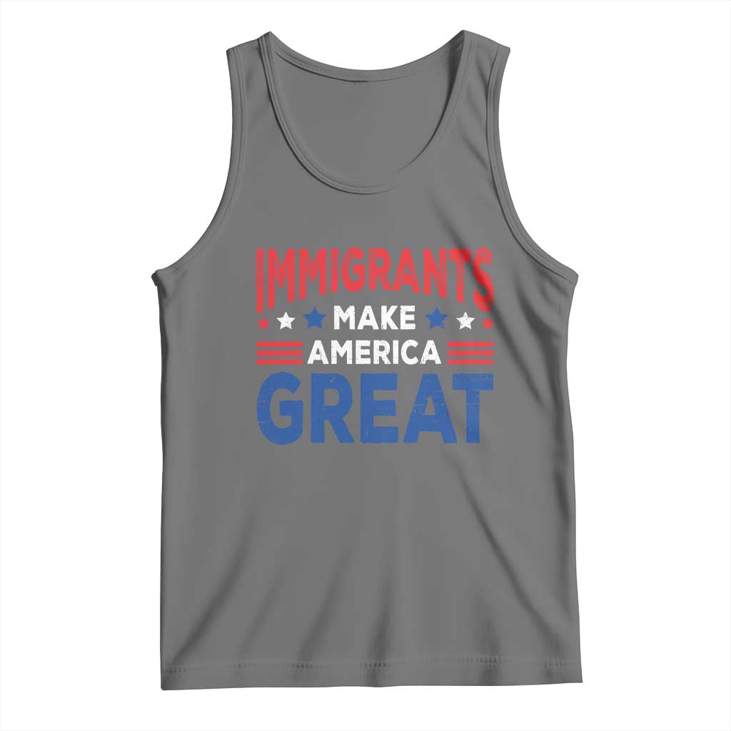 Funny Immigrants Make America Great Tank Top Stars Stripes TS11 Black Heather Print Your Wear