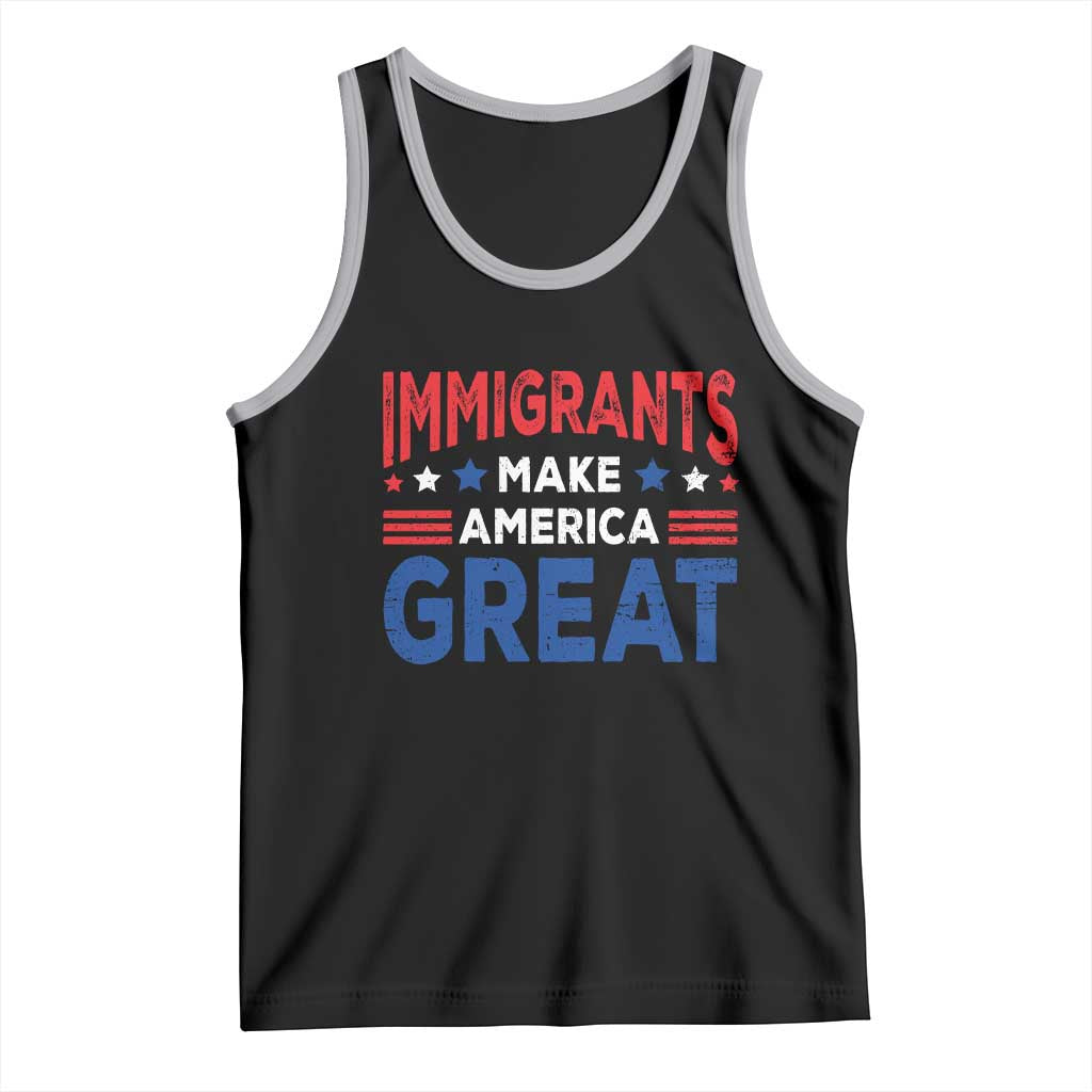 Funny Immigrants Make America Great Tank Top Stars Stripes TS11 Black Athletic Heather Print Your Wear