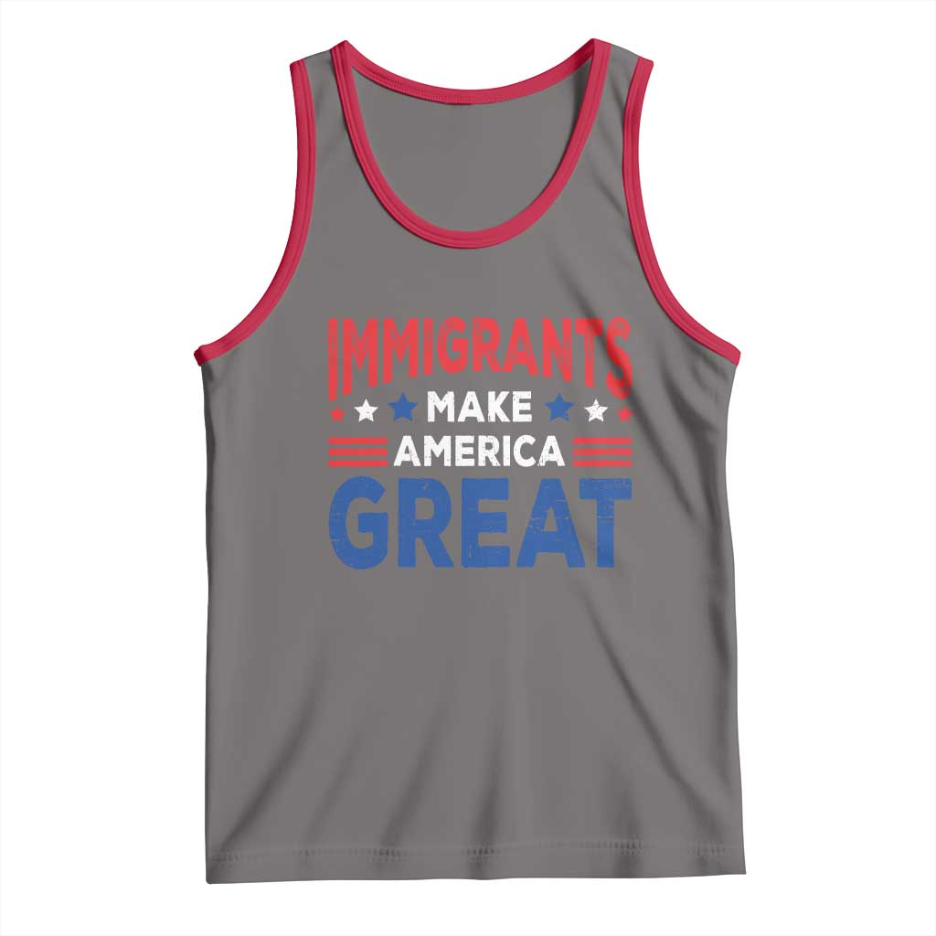 Funny Immigrants Make America Great Tank Top Stars Stripes TS11 Deep Heather Red Print Your Wear