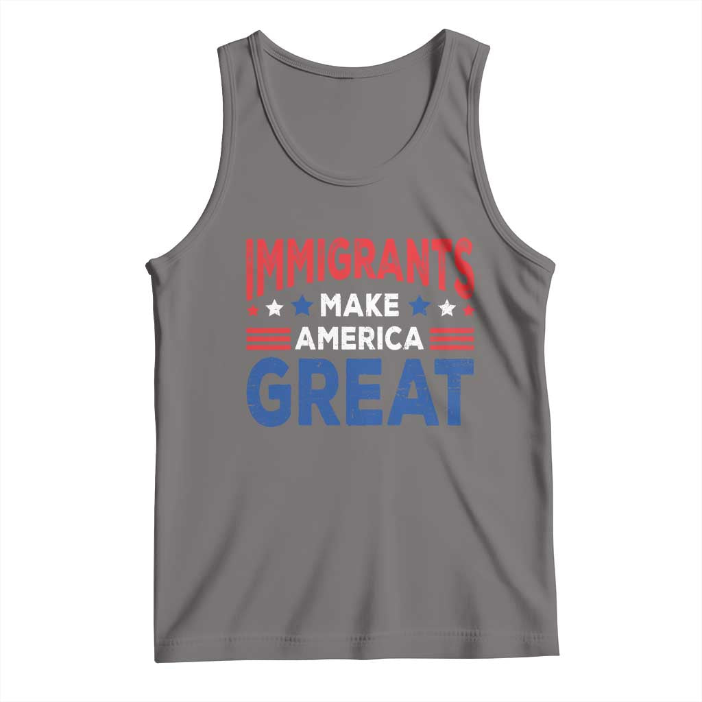Funny Immigrants Make America Great Tank Top Stars Stripes TS11 Deep Heather Print Your Wear