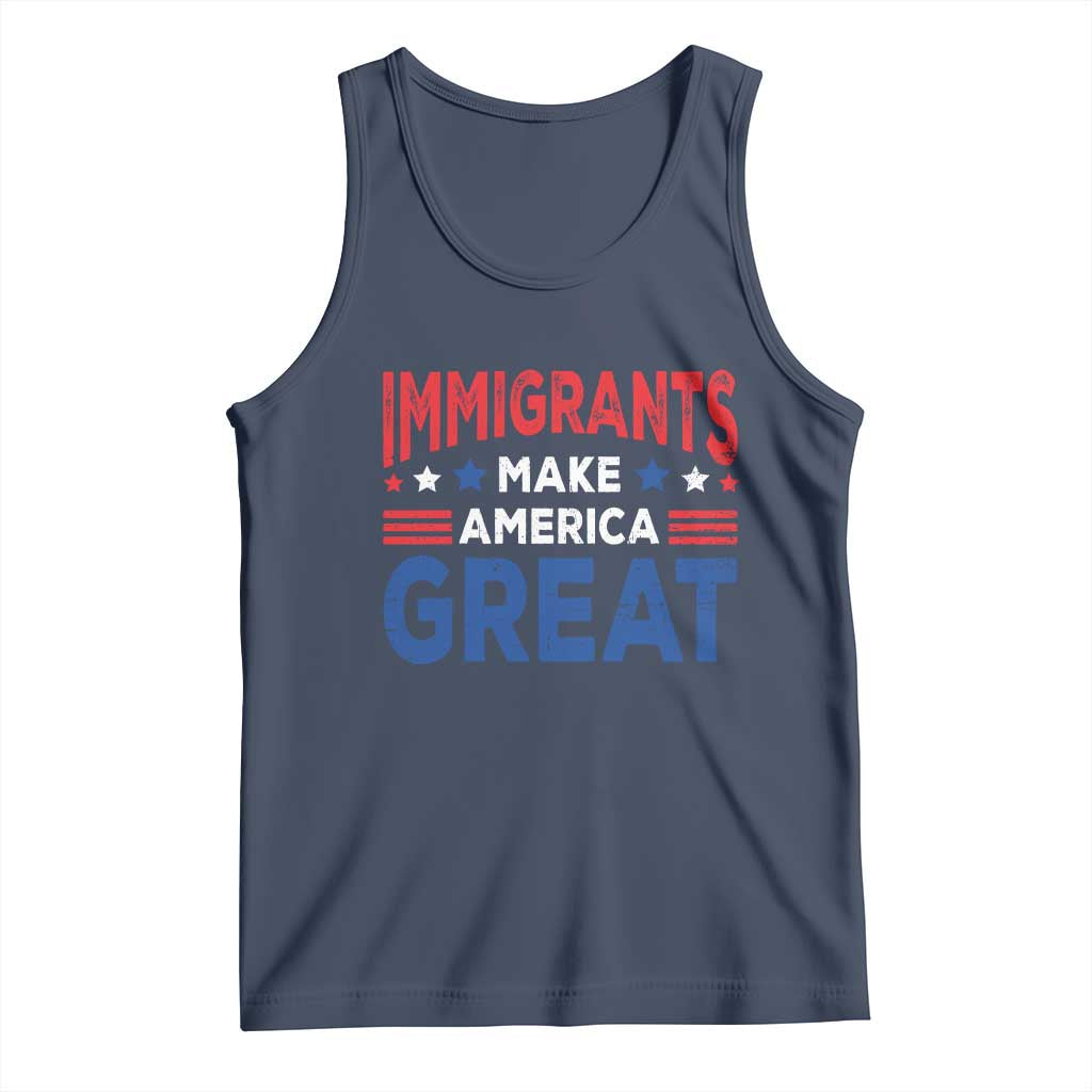 Funny Immigrants Make America Great Tank Top Stars Stripes TS11 Navy Print Your Wear