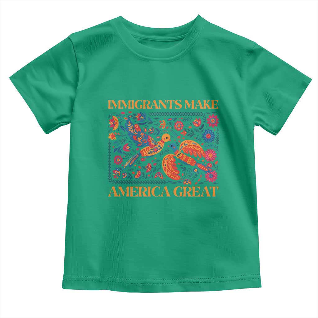 Funny Immigrants Make America Great Toddler T Shirt Floral Flower Birds Human Rights TS11 Irish Green Print Your Wear